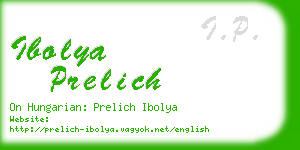 ibolya prelich business card